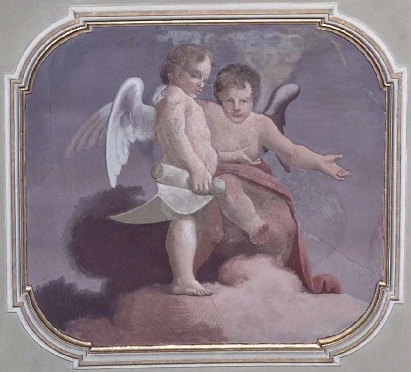 Due angioletti con cartiglio